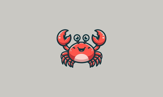 conception du logo de l'illustration vectorielle du crabe rouge