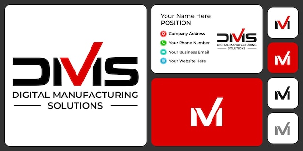 Conception Du Logo De L'industrie Du Monogramme Dms Lettre Avec Modèle De Carte De Visite.