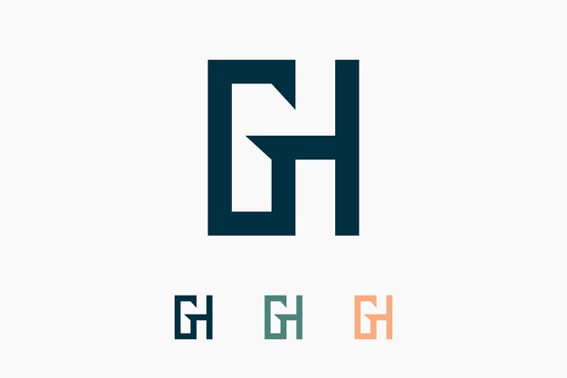 conception du logo des initiales avec le concept de la lettre gh