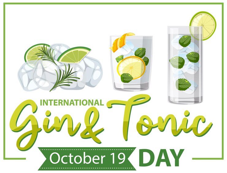 Vecteur conception du logo de la journée internationale du gin tonic