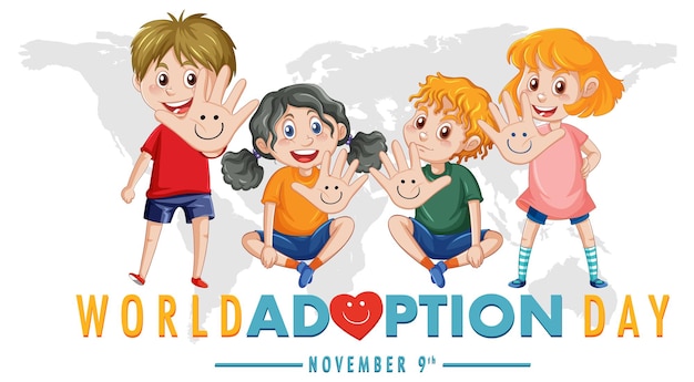 Conception Du Logo De La Journée Mondiale De L'adoption