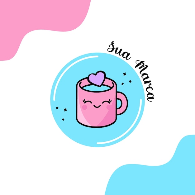 conception du logo kawaii vecteur