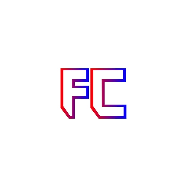 Vecteur conception du logo de la lettre fc