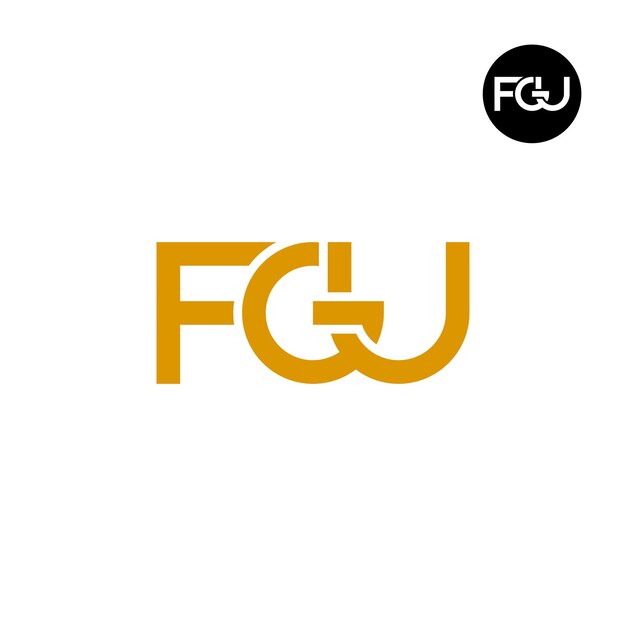 Vecteur conception du logo de la lettre fgu monogramme