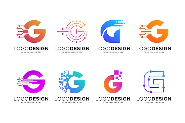 Conception du logo de la lettre G tech Connexion numérique et concept de logo scientifique