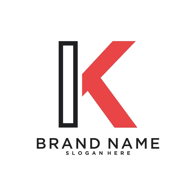 Conception du logo de la lettre initiale K avec un concept moderne