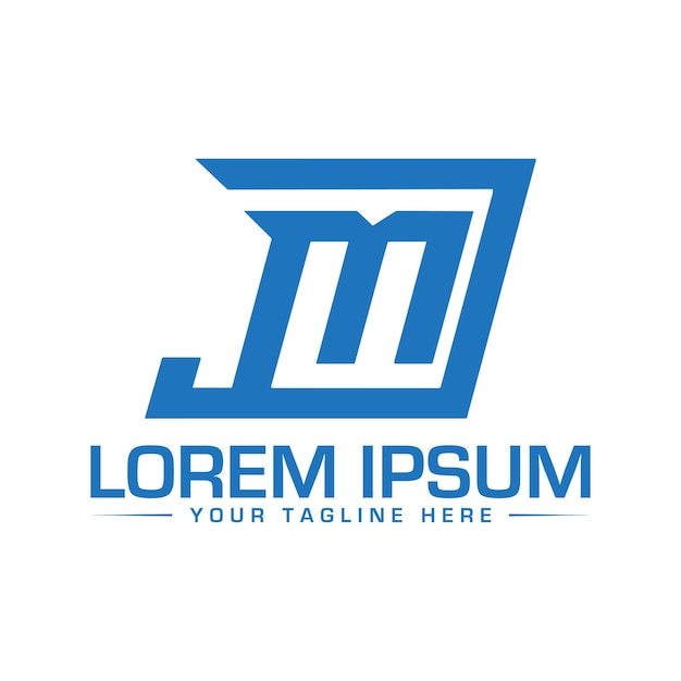 Vecteur conception du logo de la lettre jm conception unique et professionnelle du logo mj conception abstraite du logo de la lettre