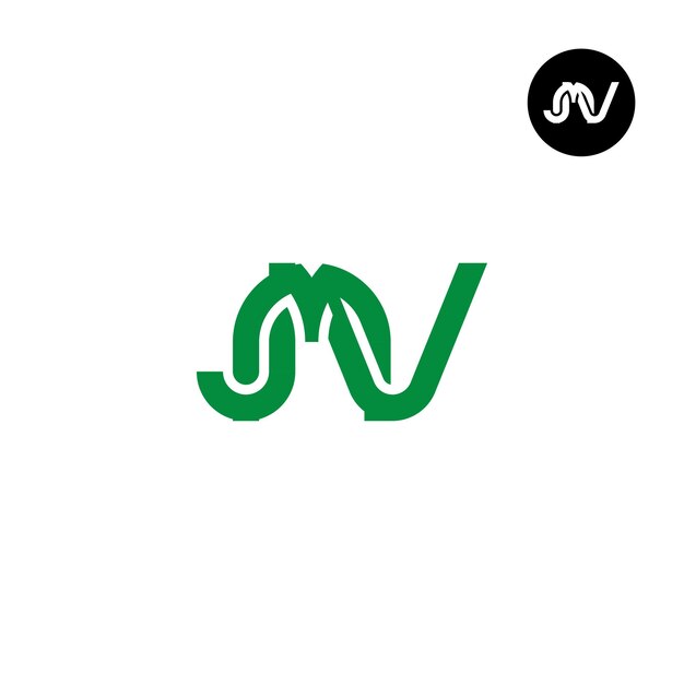 Vecteur conception du logo de la lettre monogramme jmv