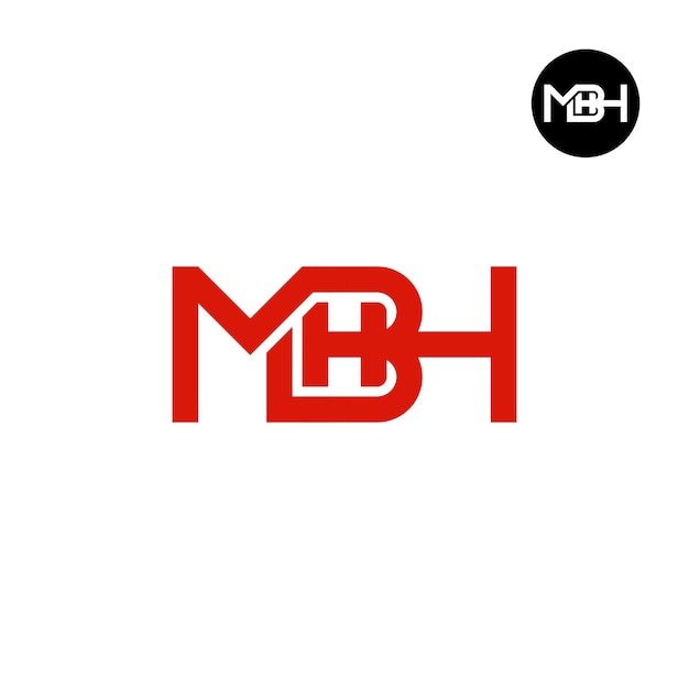 Vecteur conception du logo de la lettre monogramme mbh