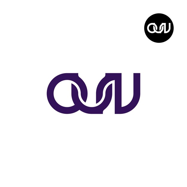 Vecteur conception du logo de la lettre monogramme oun
