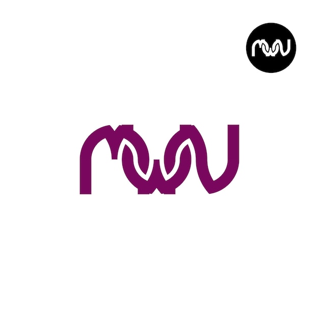 Vecteur conception du logo de la lettre mwn monogramme