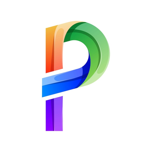 conception du logo de la lettre P colorée