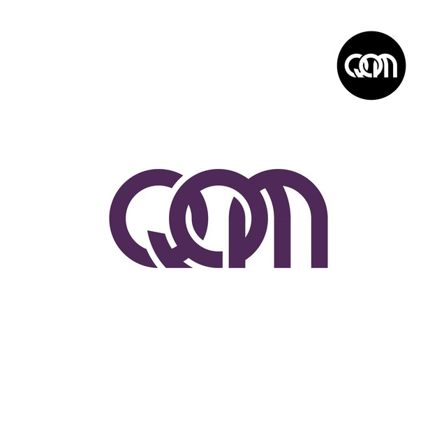 Vecteur conception du logo de la lettre qom monogramme