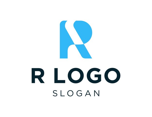 La conception du logo de la lettre R créée à l'aide de l'application Corel Draw 2018 avec un fond blanc
