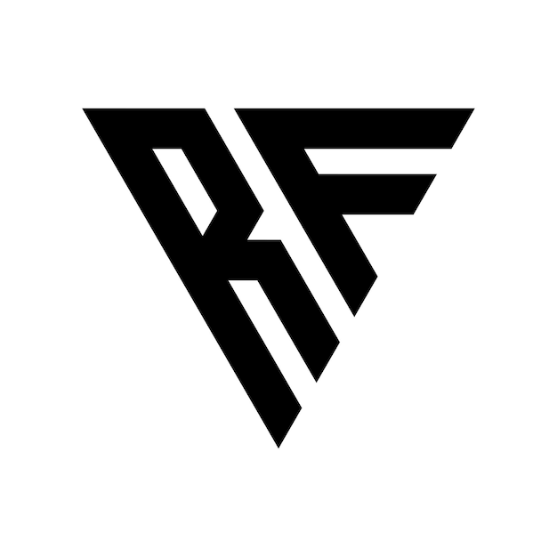 Vecteur conception du logo de la lettre triangulaire rf