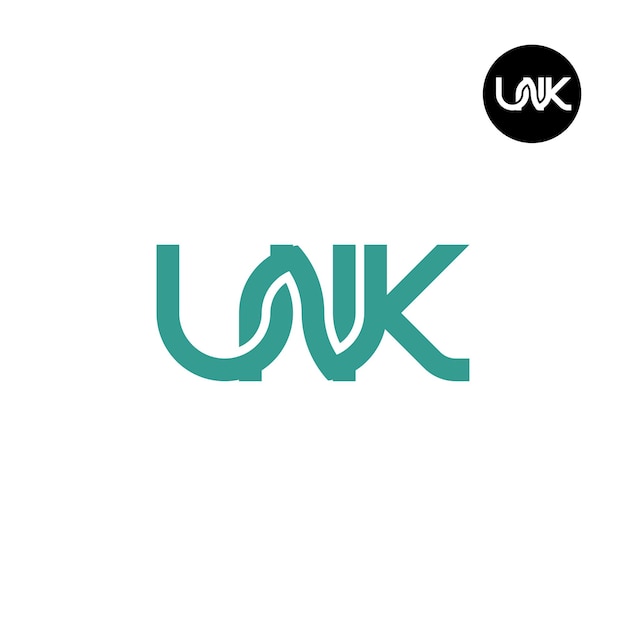 Vecteur conception du logo de la lettre unk monogramme