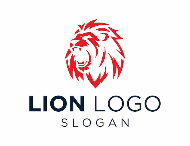 La conception du logo Lion créée à l'aide de l'application Corel Draw 2018 sur un fond blanc