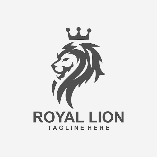 Vecteur conception du logo lion avec un fichier vectoriel