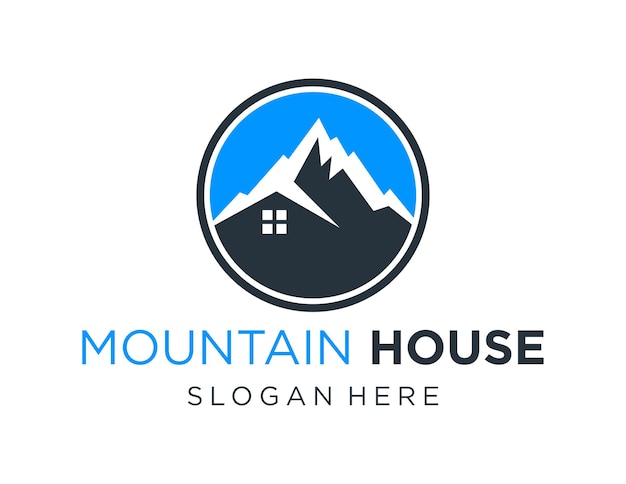 La Conception Du Logo De La Maison De Montagne Créée à L'aide De L'application Corel Draw 2018 Avec Un Fond Blanc