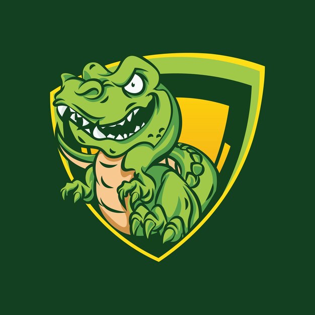 Vecteur conception du logo de la mascotte de l'e-sport trex 1