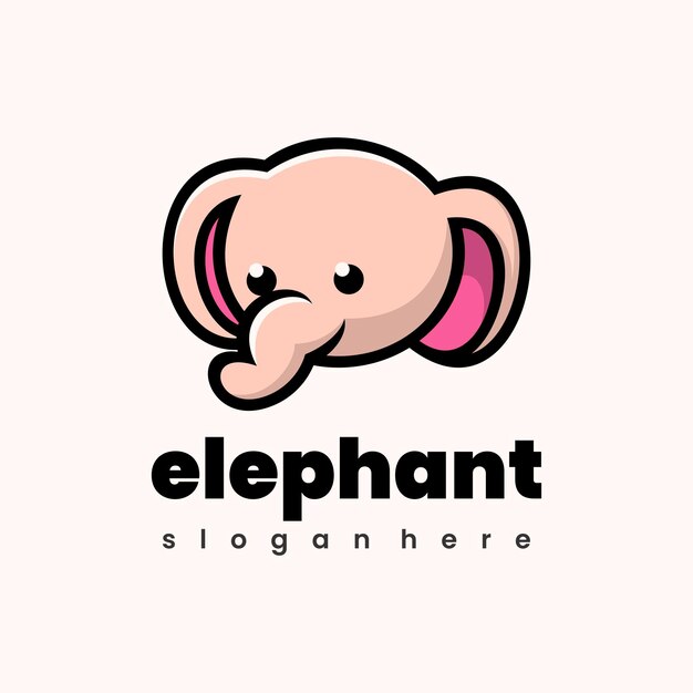 Conception Du Logo De La Mascotte De L'éléphant Vecteur Gratuit