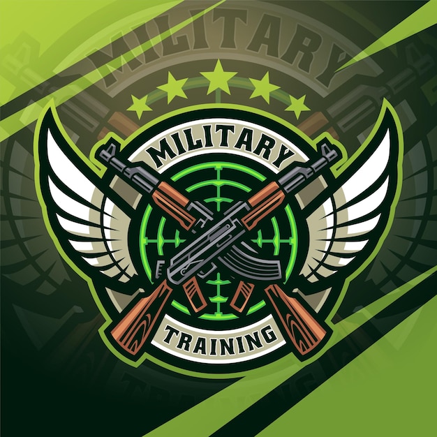 Vecteur conception du logo de la mascotte de l'entraînement militaire