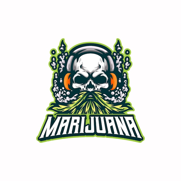 La conception du logo de la mascotte de l'esport de la marijuana