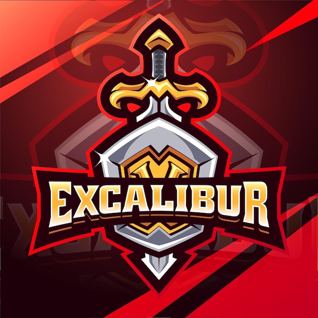 Vecteur conception du logo de la mascotte de l'excalibur esport