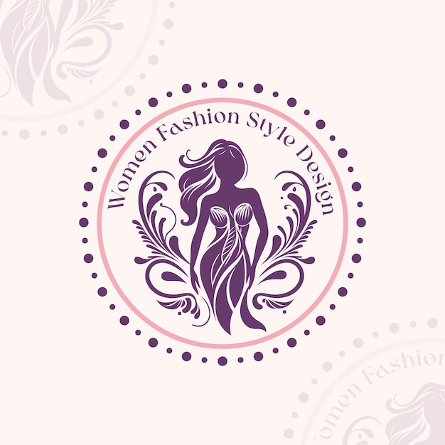 Vecteur conception du logo de la mode féminine