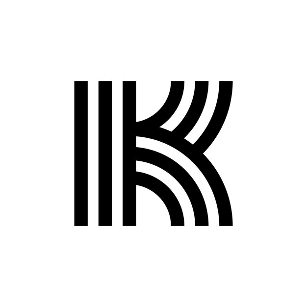 Vecteur conception du logo moderne avec la lettre k monogramme