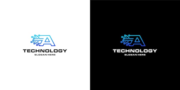 Conception du logo NFT de la technologie lettre A