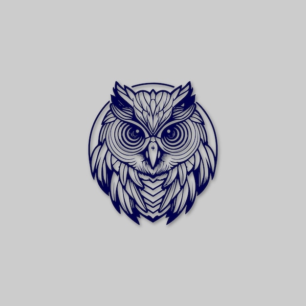 Vecteur conception du logo de l'oiseau du pinceau de hibou