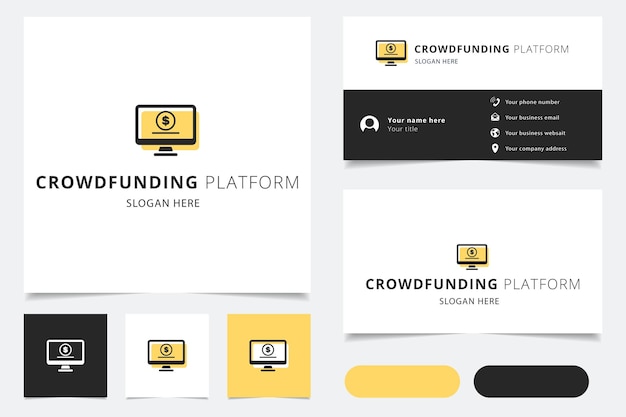 Conception du logo de la plateforme de financement participatif avec un slogan modifiable
