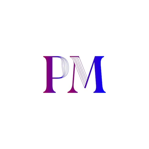 Vecteur conception du logo pm