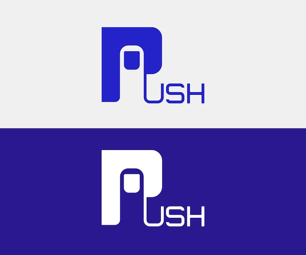 Vecteur conception du logo push