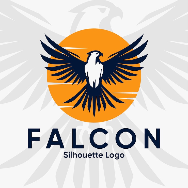 Vecteur conception du logo de la silhouette du faucon