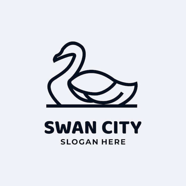 Vecteur conception du logo swan