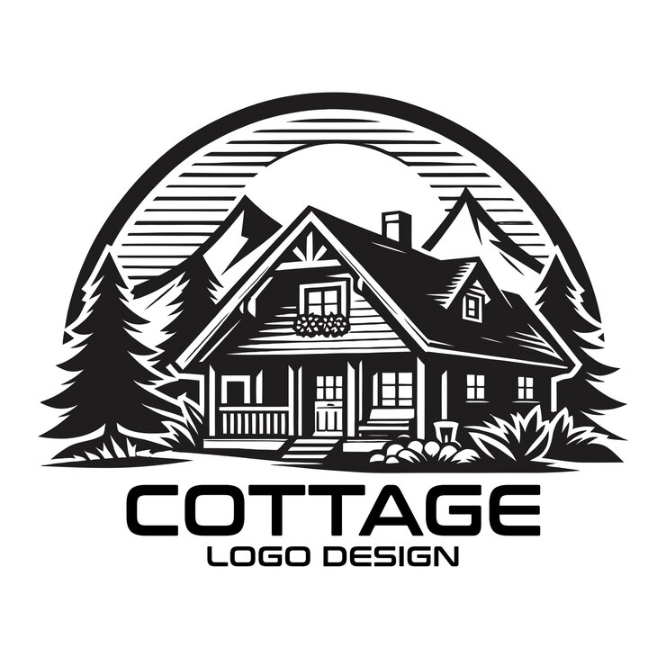 Vecteur conception du logo vectoriel du chalet