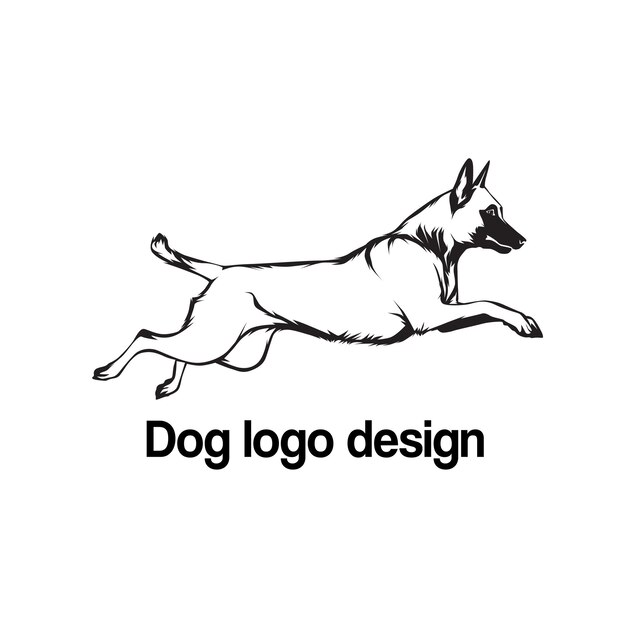 Vecteur conception du logo vectoriel du chien