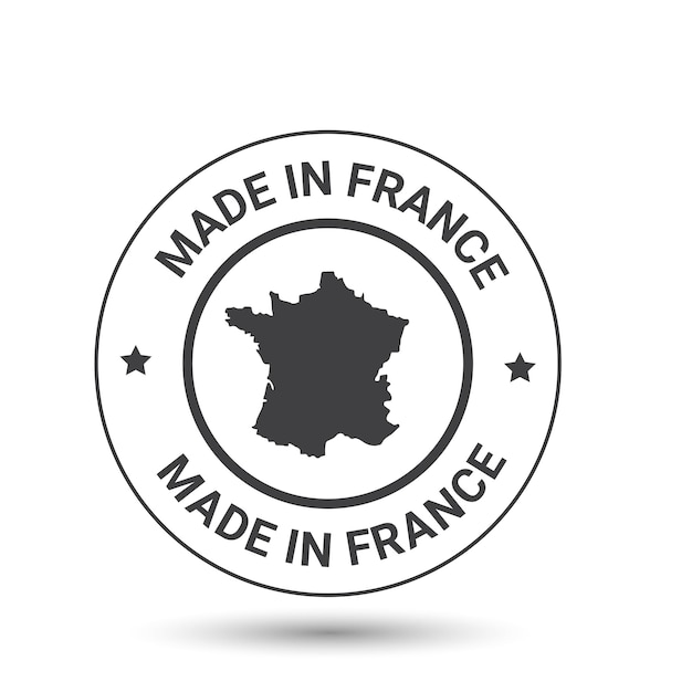 Vecteur la conception du logo vectoriel made in france fait confiance à la conception de l'insigne made by france