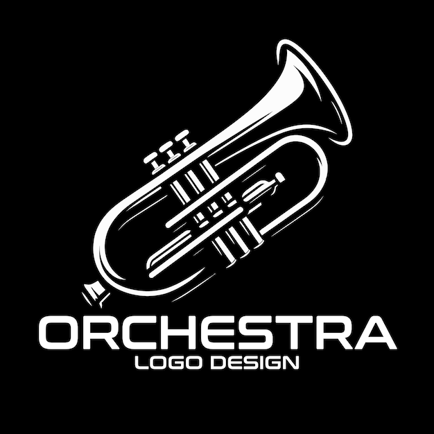 Vecteur conception du logo vectoriel de l'orchestre