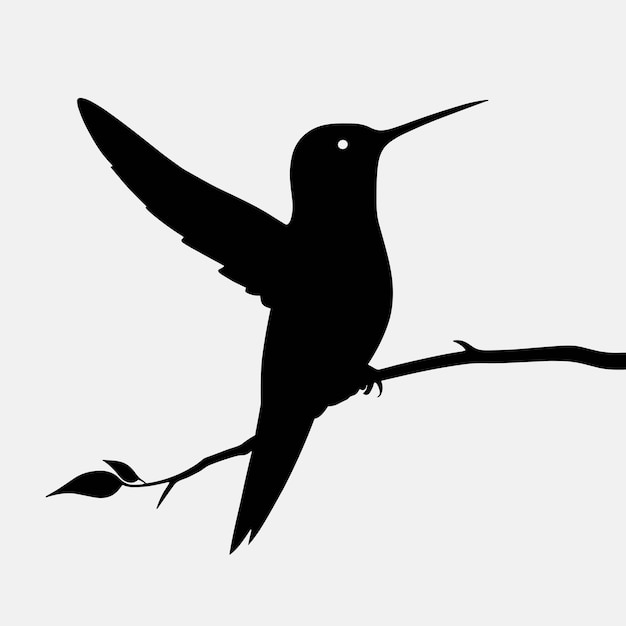 Vecteur conception du logo vectoriel de la silhouette d'un colibri