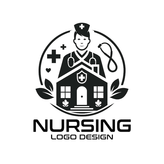 Vecteur conception du logo vectoriel des soins infirmiers