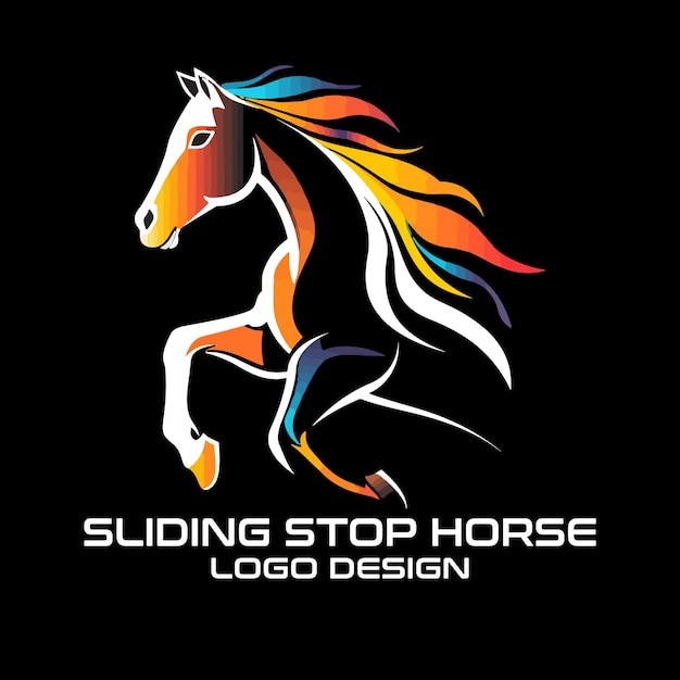 Conception Du Logo Vectoriel Stop Sliding Horse