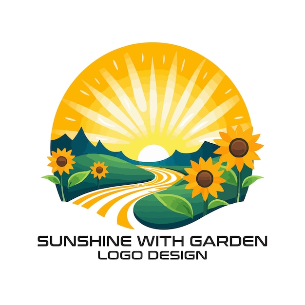 Avec la conception du logo vectoriel de Sunshine Garden