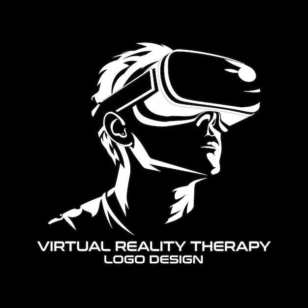 Vecteur conception du logo vectoriel de la thérapie par réalité virtuelle