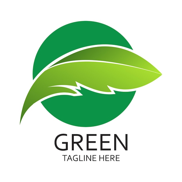 La conception du logo vert est un concept simple Premium Vevtor