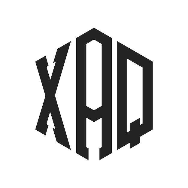 Conception du logo XAQ Lettres initiales XAQ Monogramme Logo en forme d'hexagone