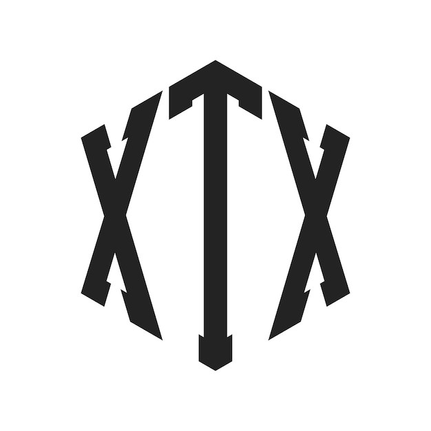 Conception du logo XTX Lettres initiales Monogramme XTX Logo en forme d'hexagone