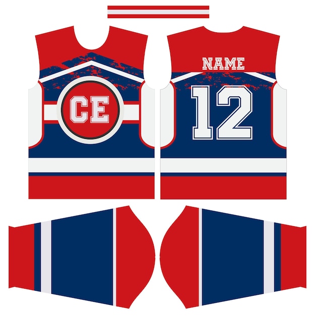 Conception Du Maillot De L'équipe Américaine De Hockey Pour La Sublimation Ou Conception Du Maillot De Sport Américain